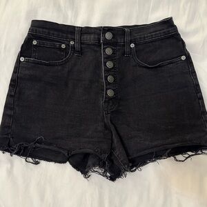 Madewell Denim Shorts- Black Button up